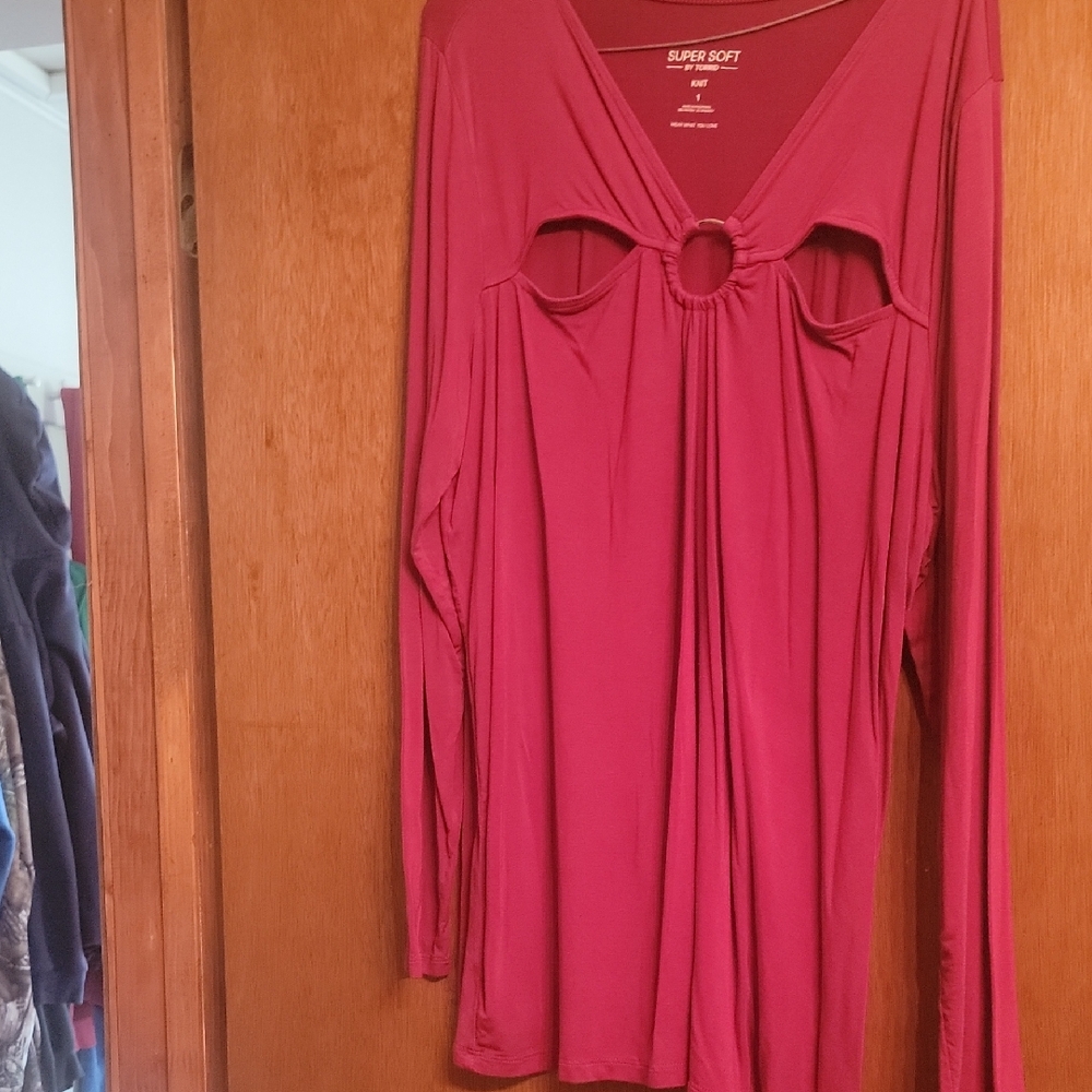 Torrid Pink Long Sleeve Blouse